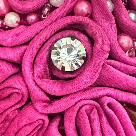 NWT Blush Prom by Alexia 9279 Hot Pink One-Shoulder Beaded Dress Sz 6 - Picture 13 of 16